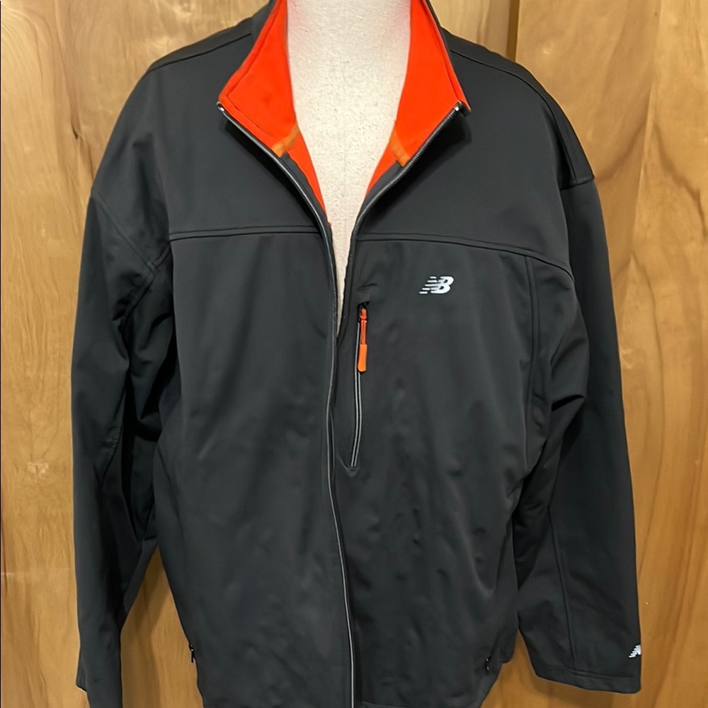 New Balance Men's grey  Jacket with Orange Accents